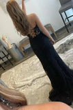 Black Sweetheart Mermaid Tulle Prom Dress with Slit
