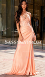 Sweetheart Corset Satin Halter Beading Prom Dress With Slit