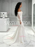 Long Sleeve Trumpet Mermaid Off The Shoulder Wedding Dress