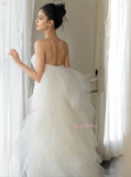 Beading Detachable Train Sheath Column Strapless Spandex Wedding Dress