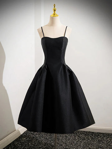 Classic Black Spaghetti Strap Homecoming Dress