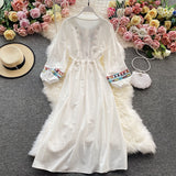 Vibrant Embroidery Patterns White Dress