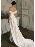 Trumpet Mermaid Simple Off The Shoulder Wedding Dress