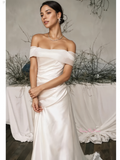 Trumpet Mermaid Simple Off The Shoulder Wedding Dress