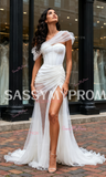 Trumpet Mermaid Satin Sexy Sweetheart Tulle Ruched Wedding Dress