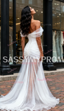 Trumpet Mermaid Satin Sexy Sweetheart Tulle Ruched Wedding Dress