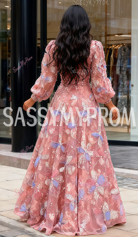 long sleeve coral lace dress Coral Long Sleeve Maxi Dress 26247