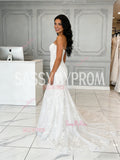 Tulle Trumpet Mermaid Causal Sweetheart Lace Wedding Dress