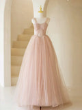 Dreamy Tulle Rhinestone Bodice Pink Prom Dress