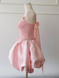 Polka Dot Pink Corset Sweet Party Homecoming Dress