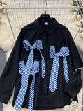 Playful Bow Accents Long-Sleeve Shirt