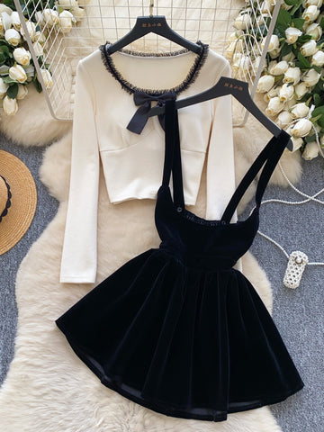 Black and White Ensemble Bow Mini Dress