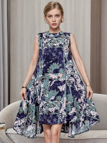 Unique Style Mosaic-Inspired Floral Dress