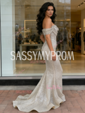 Trumpet Mermaid Off The Shoulder Silver Sequin Prom Dress