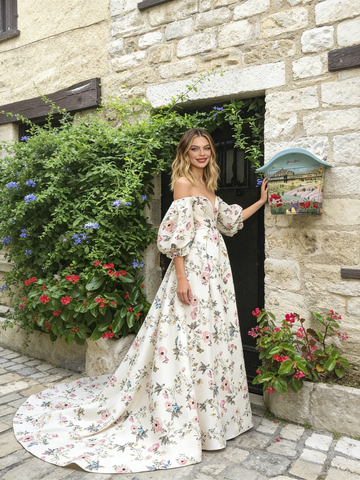floral puffy prom dress Amazon.com: Flower Embroidery Prom Dresses Long Puffy Sleeve Fair Tulle A Line Floral Ball Gown Floor Length Formal Evening Party Gowns for Women Green US 2 : Clothing, Shoes & Jewelry