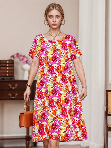 Bright Colors Vivid Floral Maxi Dress