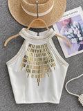 Luxurious Gold Polished High-Neck Top