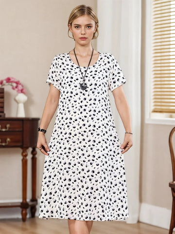 Effortless Black and White Polka Dot Maxi Dress