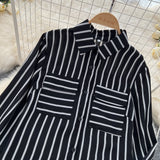 Timeless Black Stylishly Striped Shirt