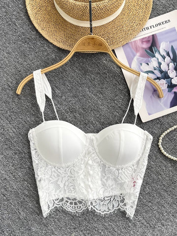 Chic White Lace Bustier Top