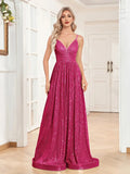 Twilight Shimmer Fuchsia Flair Sequin Prom Dress