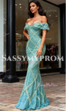 Trumpet Mermaid Tulle Beading Off The Shoulder Prom Dress