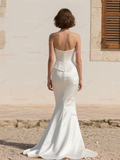 Satin Sweetheart Corset Trumpet Mermaid Wedding Dress