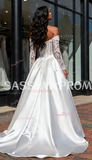 Lace Long Sleeves Corset Off The Shoulder Wedding Dress