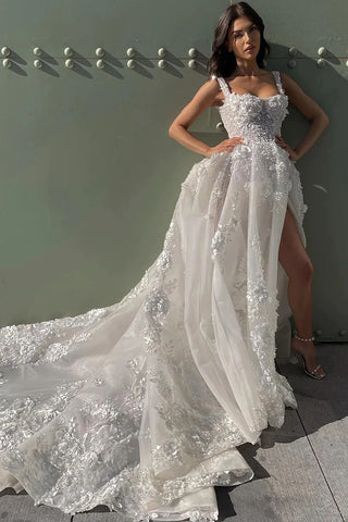 Sweetheart Appliques Tulle Appliques Wedding Dress