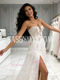 Trumpet Mermaid Sheath Column Sweetheart Appliques Wedding Dress