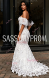 Puffy Sleeve Sweetheart Lace Trumpet Mermaid Wedding Dress