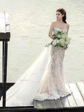 Flower Trumpet Mermaid Lace Sweetheart Wedding Dress
