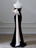 Ruffles Trumpet Mermaid Pink & Black Prom Dress