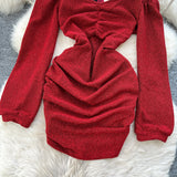 Red Velvet Mini Party Dress