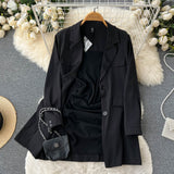 Blazer Mini Skirt Black Outfit