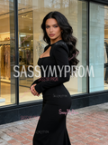 Trumpet Mermaid Spandex Black Keyhole Prom Dress