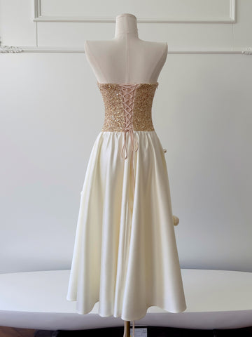 Sparkling Gold Flowers Strapless Party Homecoming Dress Sassymyprom Sparkling Gold Flowers Strapless Party Homecoming Dress Sassymyprom
