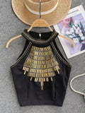 Luxurious Gold Polished High-Neck Top