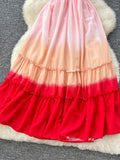 Ruffled Layers Sweetheart Gradient Dress