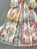 Vibrant Floral Patterns Exquisite Long Dress