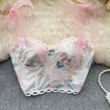 Floral Embroidered Bustier Top