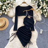 Versatile Metal Straps Black Dress