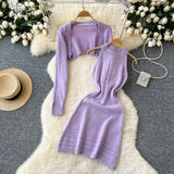 Matching Top Lilac Knit Dress