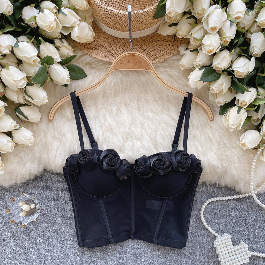 Soft Satin Roses Vintage-Inspired Bustier Top – Sassymyprom