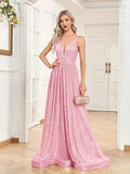 Twilight Shimmer Fuchsia Flair Sequin Prom Dress