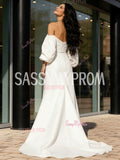 Long Sleeve Satin Trumpet Mermaid Wedding Dress