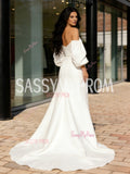 Long Sleeve Satin Trumpet Mermaid Wedding Dress