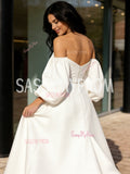 Long Sleeve Satin Trumpet Mermaid Wedding Dress