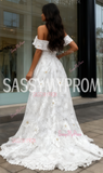 Off The Shoulder Detachable Train Short Mini Wedding Dress