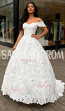 Ball Gown Off The Shoulder Lace Wedding Dress